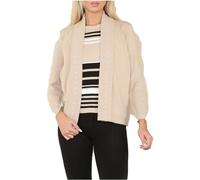 Cardigan da donna a maniche lunghe a righe aperto sul davanti set 2 in 1 alla moda invernale Twin Set, Beige, 16-18