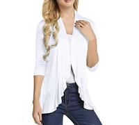 Cardigan da donna, cardigan estivo per le donne nel Regno Unito, casual con orlo floreale top moda sciolto spiaggia coprire mantelle velato tinta unita drappeggio capispalla galleggiante morbida