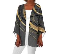 Cardigan da Donna Classico Elegante Cappotto Maniche a 3/4 Moda Casual Tinta Unita per Le Mezze Stagioni vestibilità Ampia Camicetta