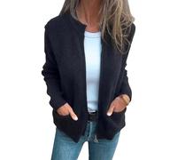Cardigan da Donna con Collo Alto, Cerniera Completa, Leggero, a Maniche Lunghe, con Cerniera e Tasche, Autunno