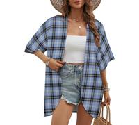 Cardigan da Donna con Motivo Tartan Clan Bell, Giacca Casual a Maniche Lunghe alla Moda