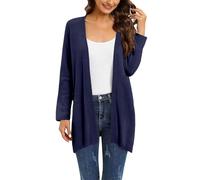 Cardigan da donna drappeggiato a maniche lunghe, aperto sul davanti, casual, lavorato a maglia, cappotto morbido, Marina Militare, M