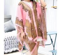 Cardigan da donna in chiffon a maniche lunghe, protezione solare, leggero, con protezione UV, scialle per vacanze, costume da bagno bikini (taglia unica, rosa)