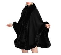 Cardigan da Donna in Finta Pelliccia di Coniglio Mantella Avvolgente in Lana Cappotto Cardigan,Mantella Poncho di Lusso Sciarpa Cardigan Maglione Aperto Sul Davanti Vintage Coperta Cappotto Scialle