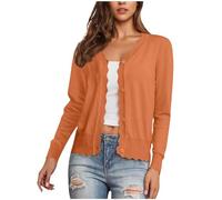Cardigan da donna lavorato a maglia a maniche lunghe con scollo a V button down cardigan da donna leggeri moda 2025 inverno casual aperto davanti cardigan maglione per le donne, Orange-Christmas