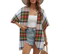 Cardigan da Donna Stewart Royal Dress Plaid Scottish Pattern, Giacca Casual a Maniche Lunghe alla Moda.