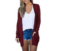 Cardigan da donna UK leggero aperto davanti cardigan estivo morbido cardigan lavorato a maglia manica lunga scollo a V abbottonatura coprispalle maglione estate autunno autunno cardigan cappotto