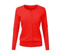 Cardigan da donna UK, maglioni leggeri da donna con bottoni a maniche lunghe classico girocollo cardigan lavorato a maglia autunno inverno top morbido tinta unita cardigan maglioni casual elegante