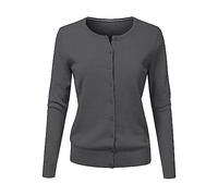 Cardigan da donna UK, maglioni leggeri da donna con bottoni a maniche lunghe classico girocollo cardigan lavorato a maglia autunno inverno top morbido tinta unita cardigan maglioni casual elegante