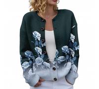 Cardigan da donna UK Plus Size con bottoni Stampa alla moda da donna maglioni lavorati a maglia leggeri a maniche lunghe maglioni autunnali invernali caldi maglioni da donna eleganti slim fit