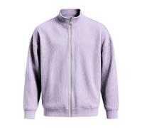 Cardigan da uomo a maniche lunghe a costine con cerniera intera | Giacca da uomo a costine con cerniera intera, stile casual, con colletto alla coreana, offre un comfort elegante per un