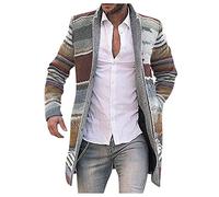 Cardigan da uomo a maniche lunghe, cappotto di lana, da uomo, lungo, invernale, caldo, cardigan, sottile, lungo, giacca a vento, colorato, con bottone, casual, maglione lavorato a maglia, con colletto
