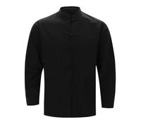Cardigan da uomo Cardigan per uomo elegante giacca da uomo Giapponese Cinese Tradizionale Abbigliamento Tang Camicia a maniche lunghe Per gli uomini Abbigliamento Cardigan di cotone Uomo, Nero , XL