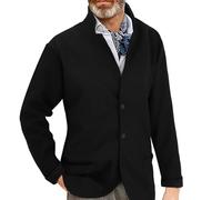 Cardigan da uomo con colletto alto ispessimento | Blazer Giacca da uomo a maglia grossa, comoda tuta per il tempo libero, traspirante, grandi dimensioni, cappotto sportivo per feste e feste,