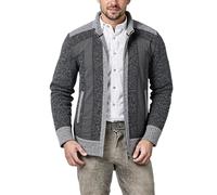 Cardigan da uomo con risvolto, con tasca, lavorato a maglia, multicolore, caldo, comodo, leggero, traspirante, slim fit, per le mezze stagioni, O grigio scuro, 3XL