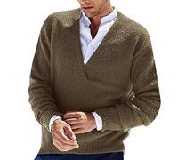 Cardigan da uomo con scollo a V, a maniche lunghe, casual, con colletto a scialle, maglione lavorato a maglia, leggero, confortevole, tinta unita, classico, vintage, a maniche lunghe, maglieria, S-3XL