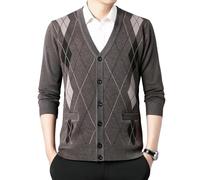 Cardigan da uomo in lana calda spessa a maniche lunghe in maglia autunnale, Ak1 come Mostra, M