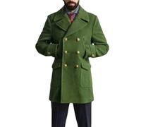 Cardigan da uomo in misto lana doppiopetto autunno e inverno ispessito a maniche lunghe cappotto cardigan, Esercito EN8, XXL