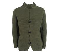 Cardigan da uomo lavorato a maglia a nido d'ape Slim Fit con bottoni a maglia a trecce giacca blazer da uomo leggero risvolto caldo giacca blazer maglione, Verde, S
