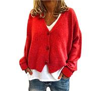 Cardigan Donna, Cardigan Corto Donna Invernale Cardigan da Donna in Maglia Elegante Maglione Lana Curvy Maglioni Invernali Leggero Tinta Unita con Bordo Ondulato Women Cardigan Winter Maglione Giacca