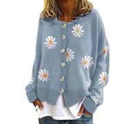 Cardigan Donna, Cardigan Corto Donna Invernale Morbido Lavorato a Maglia Elegante Girocollo Leggero Golfino a Maniche Lunghe Aperta Casual Maglioni E Cardigan Maglione Giacca