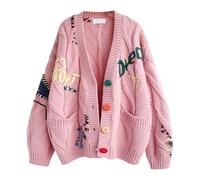 Cardigan Donna, Cardigan Donna Corto Morbido Lavorato a Maglia Elegante Girocollo Leggero Golfino a Maniche Lunghe Aperta Casual Cardigan Donna Oversize Casual per Autunno Invernale