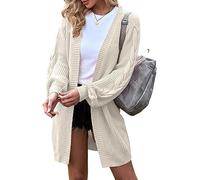 Cardigan Donna,Cardigan Grosso Lavorato A Maglia A Trecce Cardigan A Maniche Lunghe A Palloncino Cardigan Lavorato A Maglia Casual Maglione Largo Con Scollo A V Aperto Cardigan Pullover Top Maglieri