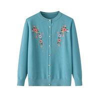 Cardigan Donna,Cardigan Sottile da Vecchia Signora per Donna Manica Lunga Scollo A V Maglioni Lavorati A Maglia per Donne di Mezza età E Anziane Giacca Leggera con Bottoni Top Casual Regali per La