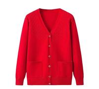 Cardigan Donna,Cardigan Sottile da Vecchia Signora per Donna Manica Lunga Scollo A V Maglioni Lavorati A Maglia per Donne di Mezza età E Anziane Giacca Leggera con Bottoni Top Casual Regali per La
