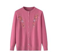 Cardigan Donna,Cardigan Sottile da Vecchia Signora per Donna Manica Lunga Scollo A V Maglioni Lavorati A Maglia per Donne di Mezza età E Anziane Giacca Leggera con Bottoni Top Casual Regali per La