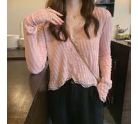 Cardigan donna elegante ed elegante manica lunga scollo a V in moda primaverile