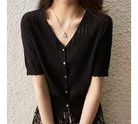 Cardigan Donna Estivo, Maglia Bolero Da Donna Camicetta Estiva Cardigan A Maniche Corte Camicia Corta Da Donna Coprispalle Giacca A Spalla Leggera Coprispalle Con Bottoni In Cristallo Mantella Per A