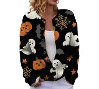Cardigan Donna Halloween Elegante Maglione con Bottoni Boho Vintage