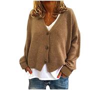 Cardigan Donna Invernale, Cardigan Corto Donna Invernale a Maglia Elegante Giacca Donna Maglia Invernale Casual Golfino Girocollo a Maniche Lunghe Cardigan Donna Cotone Casual per Autunno Invernale