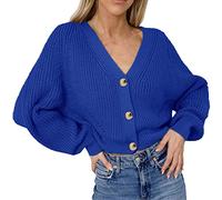 Cardigan Donna Invernale, Cardigan Donna Corto Cardigan in Maglia Corta Elegante Girocollo Leggero Golfino a Maniche Lunghe Aperta Casual Cardigan Donna Cotone Largo Outwear Cappotto