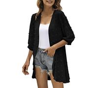 Cardigan Donna Lungo Elegante Estivo in Maglia da Aperto Cappotto Slim Fit Primavera Autunno Golfino a Maniche