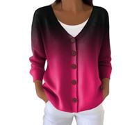 Cardigan Donna Lungo Estivo e Invernale con Stampa Nastro Rosa Maglione Cotone Leggero Giacca Elegante Coprispalle Solidale Consapevolezza Tumore al Seno