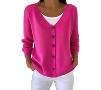 Cardigan Donna Lungo Estivo e Invernale con Stampa Nastro Rosa Maglione Cotone Leggero Giacca Elegante Coprispalle Solidale Consapevolezza Tumore al Seno