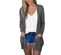 Cardigan Donna Lungo per Autunnali e Invernali 2024 Cappotto Aperto Davanti Leggeri Le Mezze Stagioni Elegante Golfino a Maniche