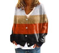 Cardigan Donna Natalizia Casual Maniche Lunghe Maglia con Bottoni Autunno Invernale Slim Fit Sweater Baggy Offerta Maglioni Lavorati Comodi Eleganti Top Vintage Moda Pullover