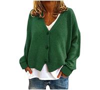 Cardigan Donna Nero Manica Lunga Cardigan Corto Con Bottoni Invernale Scollo a V Giacca In Maglia Elegante Leggero Caldo Maglione Aperta Davanti Comodo Curvy Maglioncino Autunno Morbido Golfino