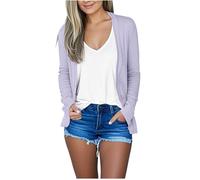 Cardigan estivo da donna casual drappeggiato aperto sul davanti cardigan leggero con tasca cardigan vintage lavorato a maglia cappotti casual alla moda autunno coprispalle coprispalle per primavera