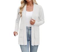 Cardigan Estivo da Donna Manica Lunga Hollow Crochet Cappotto Maglione Cardigan Giacca Donna con Bottoni Cappotto Elegante Giacche Estive Donna, bianco, XL