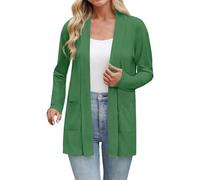 Cardigan Estivo da Donna Manica Lunga Hollow Crochet Cappotto Maglione Cardigan Giacca Donna con Bottoni Cappotto Elegante Giacche Estive Donna, verde, XXL