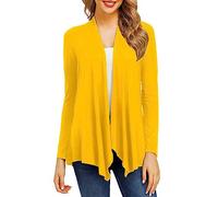 Cardigan galleggiante, cardigan rosso per le donne nel Regno Unito, top drappeggiato leggero estivo aperto sul davanti Coprispalle Top sciolto comodo a maniche lunghe Topcoat nuoto spiaggia copertura