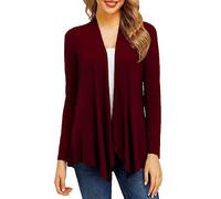 Cardigan galleggiante, cardigan rosso per le donne nel Regno Unito, top drappeggiato leggero estivo aperto sul davanti Coprispalle Top sciolto comodo a maniche lunghe Topcoat nuoto spiaggia copertura