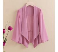 Cardigan Giacca in Chiffon da Donna Aperto Corto Trasparente Overshirt