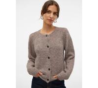 Cardigan girocollo abbottonato Beige S Tinta unita