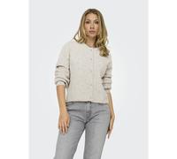JDY - Cardigan leggero color panna a coste-Bianco XL