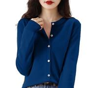 Cardigan in cashmere da donna, maglione girocollo, cardigan lavorato a maglia da donna, primavera autunno inverno maniche lunghe abbottonatura tinta unita morbido cardigan, maglione leggero da donna